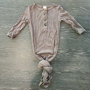 Lou Lou & Company 3-6M Taupe Knotted Gown